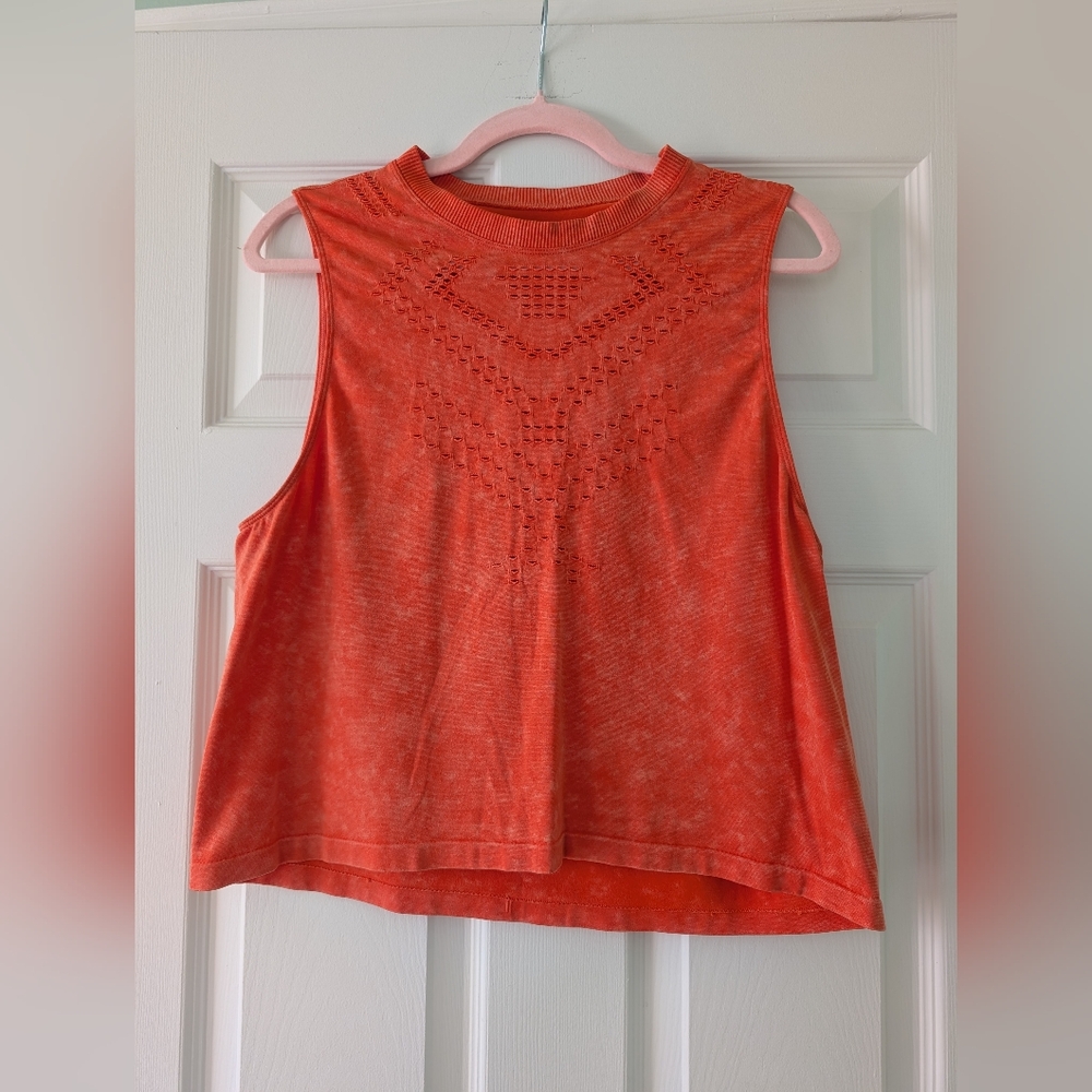 Sage Vibrant Orange Sleeveless Muscle Tee